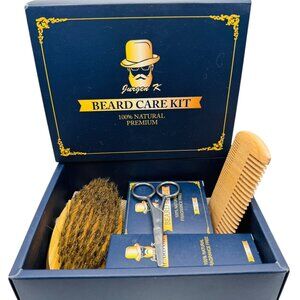 Jurgen K Beard Care Kit - Beard Oil Balm Brush Scissors Comb Exp: 6/10/26